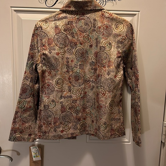 Lifestyle Lightweight jacket with beads, gold sparkles wood buttons size PS /K-5 - Picture 5 of 6